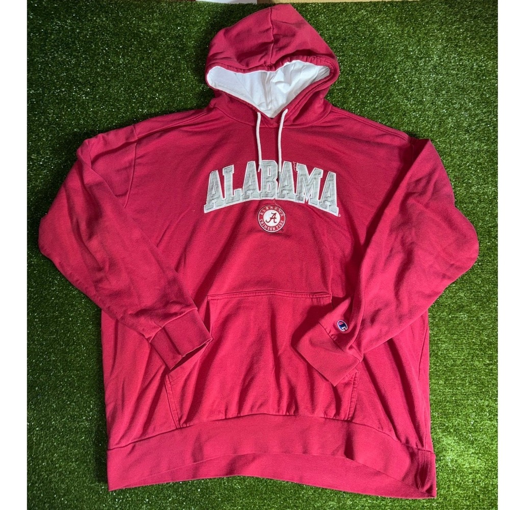 Champion Alabama Crimson Tide Hoodie Red Mens Sweatshirt XXL Embroidered Logo